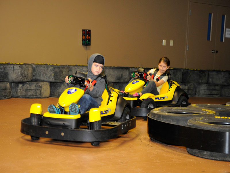 young kids in go-karts